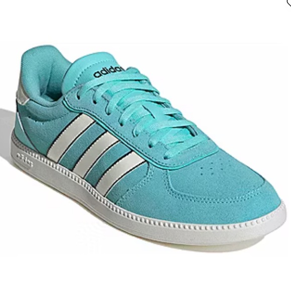 adidas Shoes - NWT!! adidas Aqua Blue Low-Top Sneaker with White Stripes